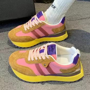 Женские повседневные кроссовки, летняя обувь, модная дышащая спортивная обувь на шнуровке для женщин, прогулочная обувь на платформе, роскошная дизайнерская обувь 35 бежевый