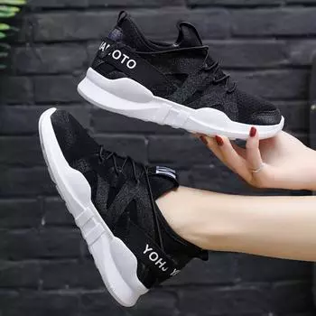 Женские повседневные кроссовки, летняя обувь, женская модная сетчатая дышащая спортивная обувь на шнуровке для женщин, дизайнерская обувь для ходьбы на платформе 35