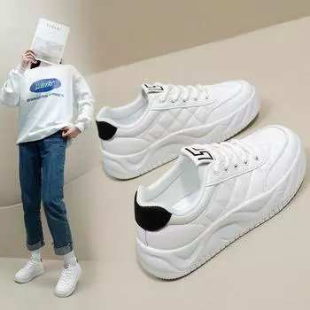 Женские повседневные кроссовки на плоской подошве, уличные противоскользящие туфли для скейтбординга, кроссовки из искусственной кожи на шнуровке, спортивные прогулочные туфли для женщин, теннисные кроссовки 35