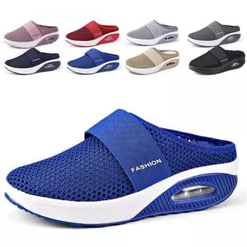 Женские повседневные кроссовки на танкетке, легкие сабо для медсестры, нескользящие тапочки Graden, обувь с мягкой сеткой на воздушной подушке, размеры 35-43 35 чёрный