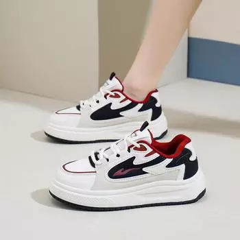 Женские повседневные кроссовки на толстой платформе, слипоны на шнуровке, для ходьбы, для женщин, удобные легкие кроссовки для бега, теннисные кроссовки из искусственной кожи 35