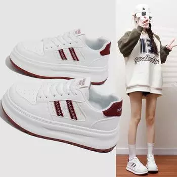 Женские повседневные кроссовки на толстой платформе со шнуровкой, удобные кроссовки для ходьбы, дышащие нескользящие теннисные кроссовки для женщин, спортивная обувь для тренировок на открытом воздухе 35 чёрный