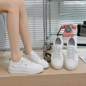 Женские повседневные кроссовки на толстой платформе со шнуровкой, удобные кроссовки для ходьбы, дышащие нескользящие теннисные кроссовки для женщин, спортивная обувь для тренировок на открытом воздухе 35
