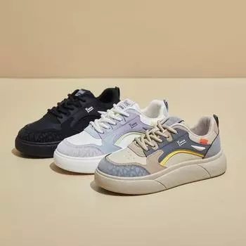 Женские повседневные кроссовки на толстой платформе, удобные кроссовки для бега, легкие рабочие теннисные туфли из искусственной кожи со шнуровкой для женщин 35 серый