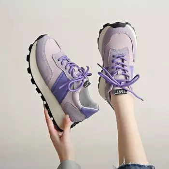 Женские повседневные кроссовки на толстой подошве 2024 года, весна-лето, новый стиль, мягкая ткань, удобная дышащая нескользящая спортивная обувь для сноуборда 35