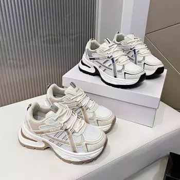 Женские повседневные кроссовки на толстой сетке на платформе, противоскользящие легкие прогулочные туфли, дышащие кроссовки, спортивные теннисные рабочие кроссовки для женщин 35