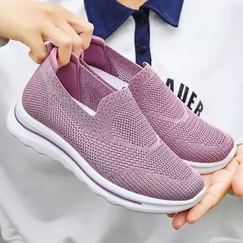 Женские повседневные кроссовки. Нескользящие дышащие вязаные прогулочные туфли. Легкие низкие кроссовки для медсестер. Модные женские туфли. Удобные кроссовки. 36