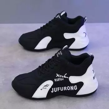 Женские повседневные кроссовки, новая модная спортивная обувь на платформе, женская осенняя новая повседневная обувь на толстой подошве, парные кожаные туфли на платформе 35