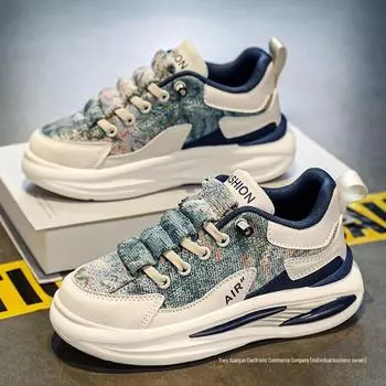 «Женские повседневные кроссовки с мягкой подошвой 2024 года: Универсальная модель на осень/зиму, идеально подходит для учеников младших классов. 36 синий