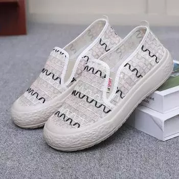 Женские повседневные кроссовки с нескользящей сеткой, дышащая летняя прогулочная обувь, спортивные лоферы, удобные кроссовки на платформе с круглым носком, модельные туфли для женщин 35 розовый