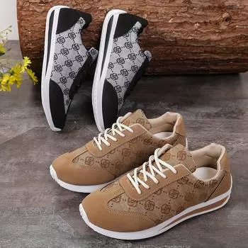 Женские повседневные кроссовки с принтом ретро-роз, кроссовки на плоской подошве со шнуровкой, дышащие низкие кроссовки 35 чёрный