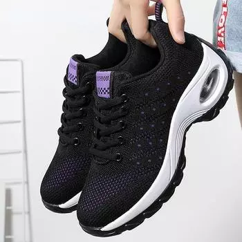 Женские повседневные кроссовки с тканой сеткой на дышащей воздушной подушке размера 35-42, макс. женская обувь для бега 35 фиолетовый