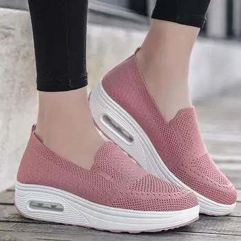 Женские повседневные кроссовки Slip on, дышащие, с сетчатым верхом, для бега, ходьбы, езды на велосипеде, вождения 36 темно-синий
