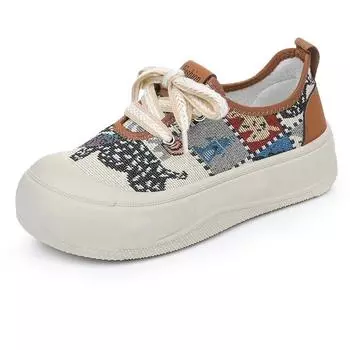 Женские повседневные кроссовки, удобные высокие шнурки, легкие корейские женские туфли-маффины 35 чёрный