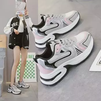 Женские повседневные легкие кроссовки для бега 2025 года на весну — толстая подошва, вид маленькой стопы, BL-S02 36 бежевый