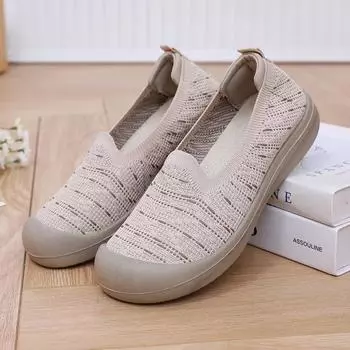 Женские повседневные лоферы на плоской подошве. Лоферы без шнуровки. Легкие удобные вязаные туфли на плоской подошве. Классические модельные лоферы на плоской подошве. Рабочая обувь для путешествий. 35