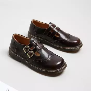 Женские повседневные лоферы на плоской подошве, женские модные винтажные британские кожаные лоферы-оксфорды, модные дизайнерские кожаные туфли без застежек 35 чёрный