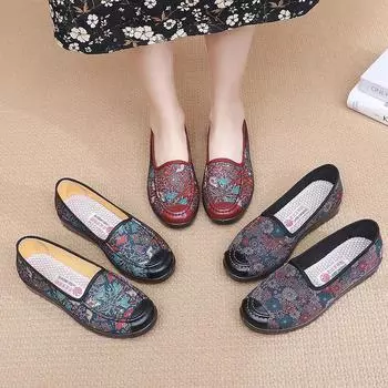 Женские повседневные лоферы, повседневная рабочая обувь без шнуровки, модельные туфли для женщин, легкие дышащие удобные лоферы с круглым носком, прогулочная обувь 35 чёрный