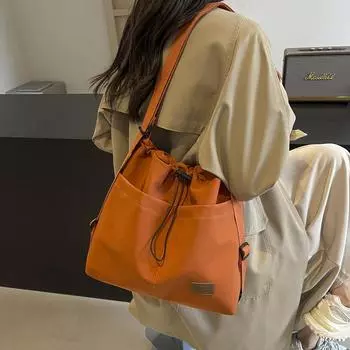 Женские повседневные многофункциональные сумки-тоут большой вместимости, однотонная холщовая женская сумка через плечо