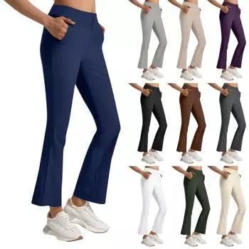 Женские повседневные модные брюки с эластичной талией, однотонные брюки с высокой талией L кофейный