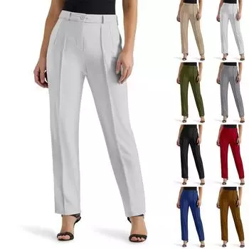 Женские повседневные модные брюки со складками L армия зеленый