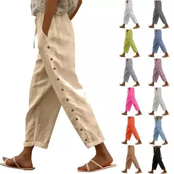 Женские повседневные модные брюки в полоску с принтом сбоку, мешковатые брюки с эластичной резинкой на талии, прямые удобные брюки с карманом XXL чёрный