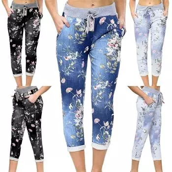 Женские повседневные модные джинсовые брюки с эластичной резинкой на талии и шнуровкой, прямые повседневные брюки