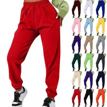 Женские повседневные модные однотонные повседневные брюки с карманами спортивные брюки L бежевый