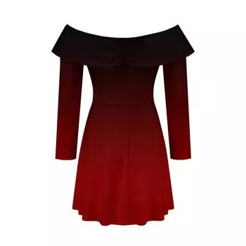 Женские повседневные модные платья с длинным рукавом и принтом на молнии с открытыми плечами S красный