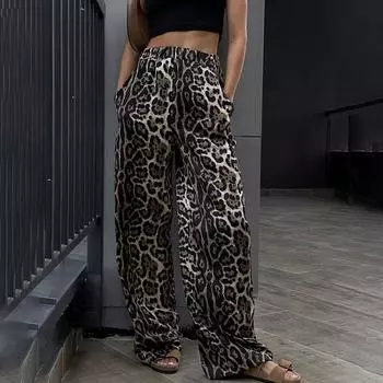 Женские повседневные модные полосатые прямые брюки для мытья полов повседневные брюки S