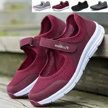 Женские удобные туфли из сетчатого материала на плоской подошве 35 чёрный