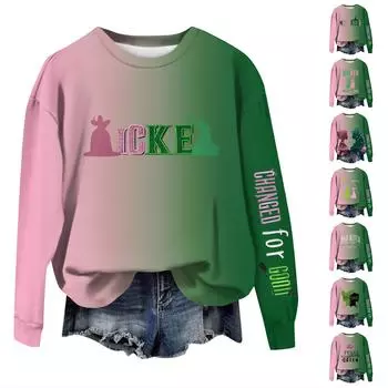 Женские повседневные модные принты с длинным рукавом и круглым вырезом, пуловеры с капюшоном L армия зеленый