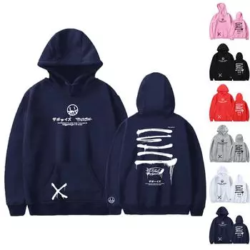 Женские повседневные модные принты с длинным рукавом и круглым вырезом, толстовки, пуловеры, топы L чёрный