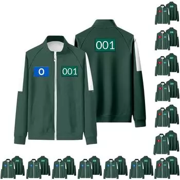 Женские повседневные модные принты с длинным рукавом на молнии свитшоты топы L армия зеленый