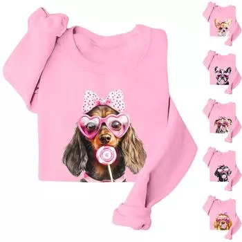 Женские повседневные модные принты с длинным рукавом и круглым вырезом, толстовки, пуловеры, топы XL