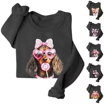 Женские повседневные модные принты с длинным рукавом и круглым вырезом, толстовки, пуловеры, топы XXL