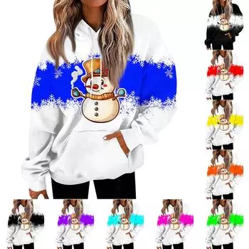 Женские повседневные модные пуловеры с длинными рукавами и принтом, толстовки с капюшоном XXXL красный