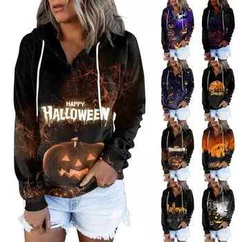 Женские повседневные модные пуловеры с длинными рукавами и принтом, толстовки с капюшоном M имбирный