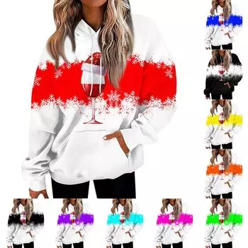 Женские повседневные модные пуловеры с длинными рукавами и принтом, толстовки с капюшоном XXXL