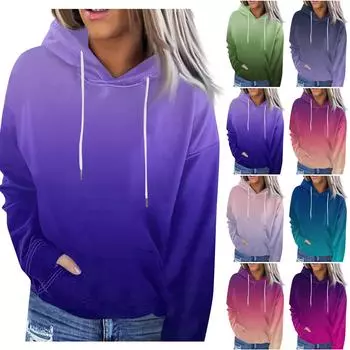 Женские повседневные модные пуловеры с длинными рукавами и капюшоном с принтом, толстовки с капюшоном L бежевый