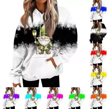 Женские повседневные модные пуловеры с длинными рукавами и принтом, толстовки с капюшоном XXXL зелёный