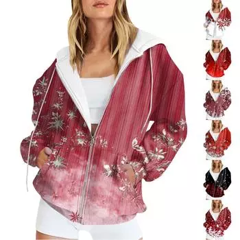 Женские повседневные модные пуловеры с длинными рукавами и принтом, толстовки на молнии, пальто XL чёрный