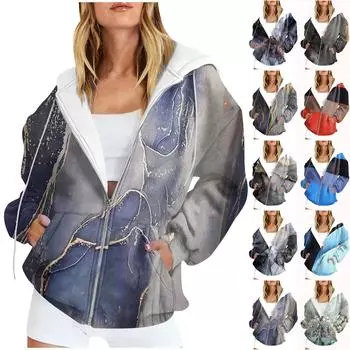 Женские повседневные модные пуловеры с текстурным принтом и длинными рукавами, толстовки на молнии, пальто One size бежевый