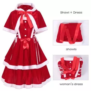Женские повседневные модные рождественские платья с капюшоном и шалевыми платьями L красный