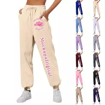 Женские повседневные модные спортивные штаны с мелким принтом повседневные брюки L