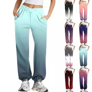 Женские повседневные модные спортивные штаны с принтом, спортивные штаны, брюки, эластичные брюки с завязками на талии M розовый