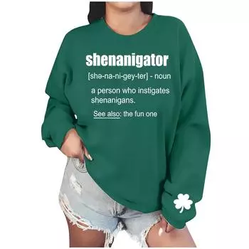 Женские повседневные модные толстовки с длинным рукавом и круглым вырезом с принтом, пуловер, топ L армия зеленый