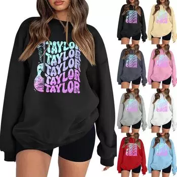 Женские повседневные модные толстовки с длинным рукавом и круглым вырезом с принтом, пуловер, топ L бежевый