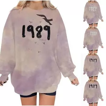 Женские повседневные модные толстовки с длинным рукавом и круглым вырезом с принтом Хэллоуина, пуловер, топ M чёрный