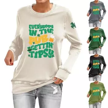 Женские повседневные модные толстовки с длинным рукавом и круглым вырезом с принтом, пуловер, топ XL чёрный